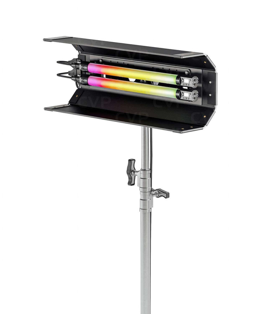 Quasar Science 2' 2-Bank Shell c/w Ossium plate & 2x 2' Rainbow 2 (UK Power Cable)
