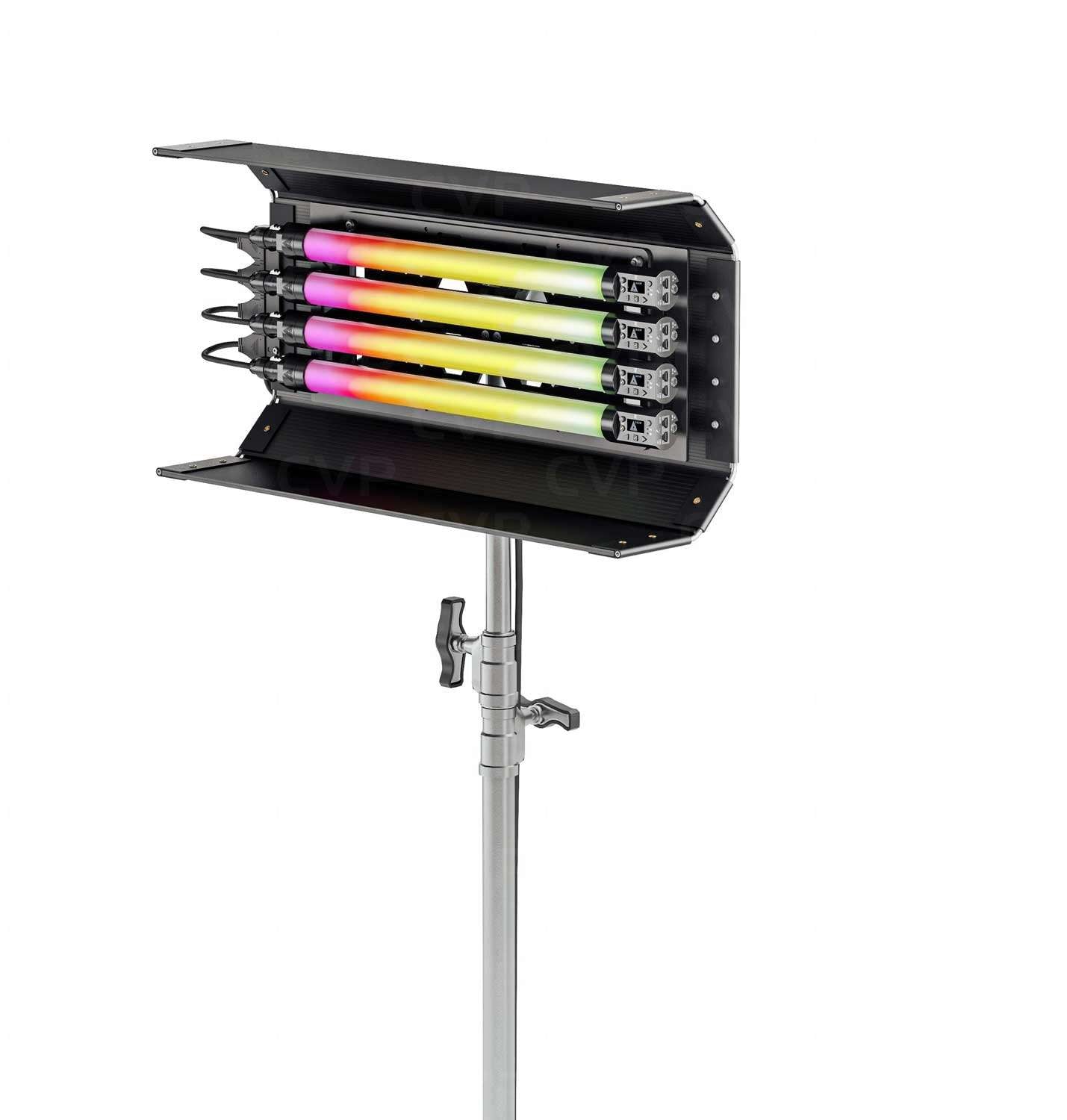 Quasar Science 2' 4-Bank Shell c/w Ossium plate & 4x 2' Rainbow 2 (UK Power Cable)