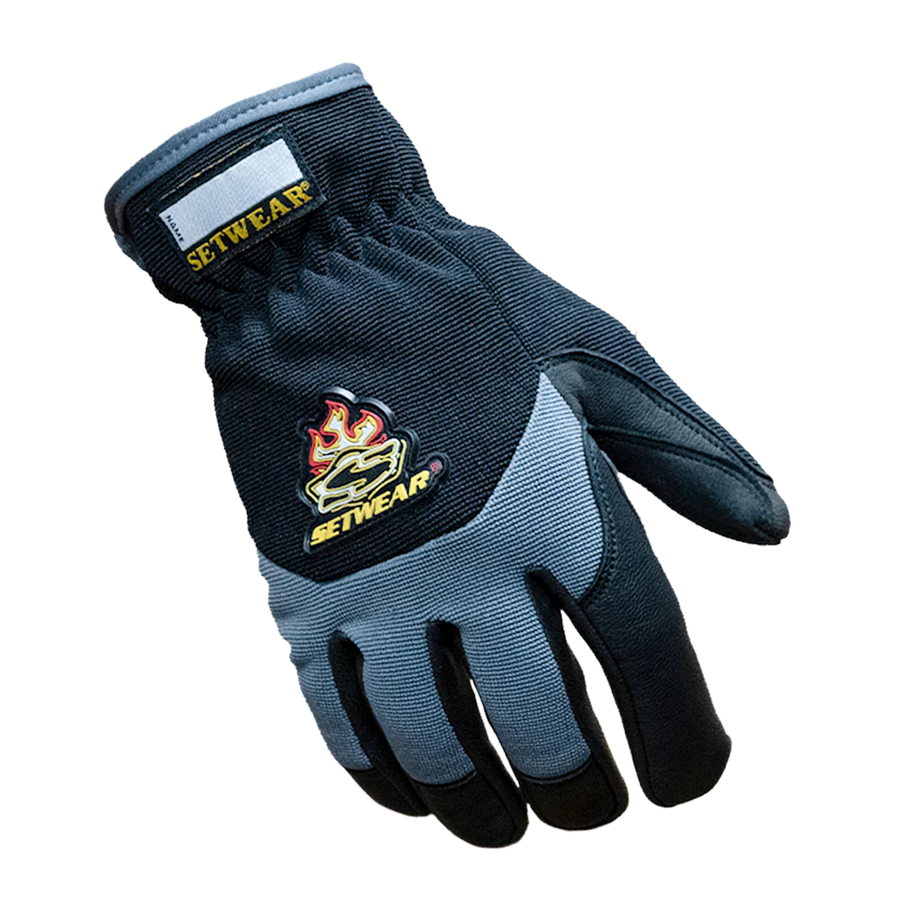 Setwear EZ Fit Extreme Glove in black, leather reinforced palm