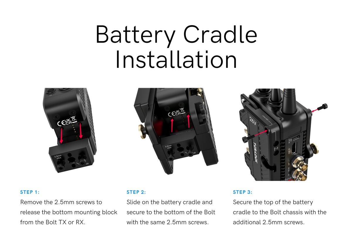 Teradek Bolt 7 TX Battery Cradle, 14V Gold Mount