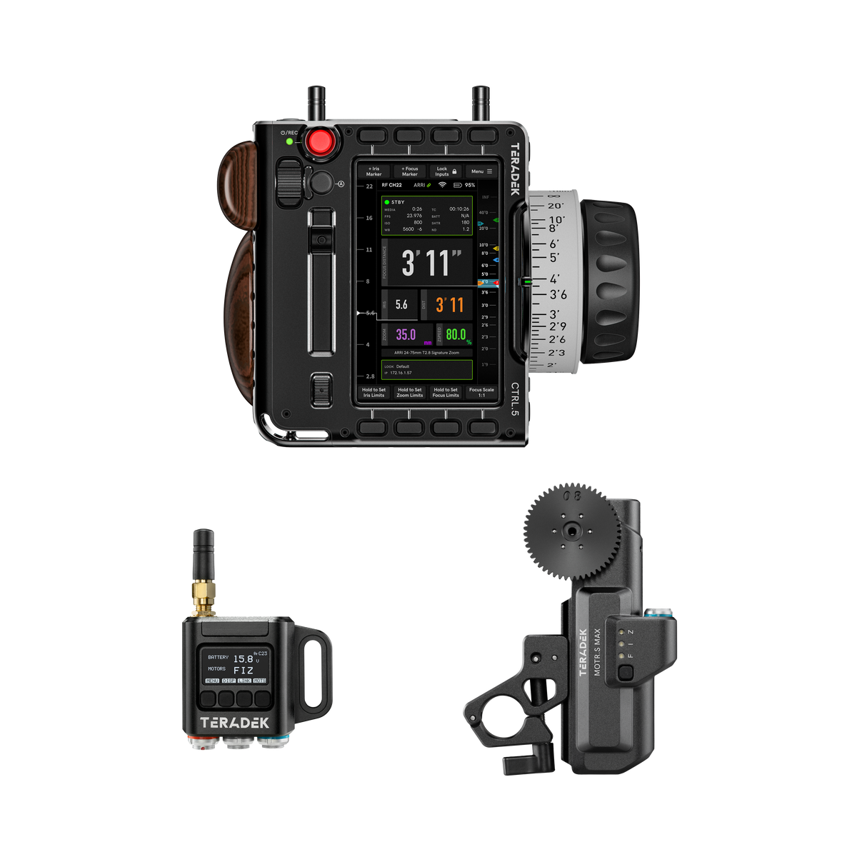 Teradek RT FIZ Wireless Lens Control Kit (CTRL.5, MDR.S, MOTR.S MAX)