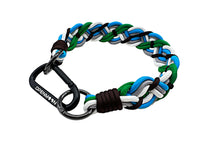 OpenMoon heavy duty woven lanyard in Blue and Green