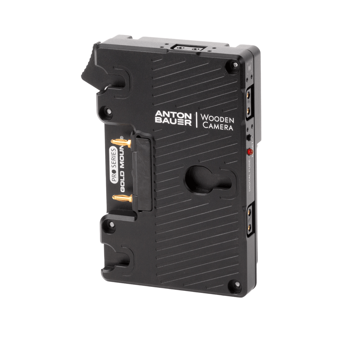 Wooden Camera WC Pro V-Mount Camera Side to Gold Mount Battery Side Adapter (3x D-Tap and Digital Fuse)