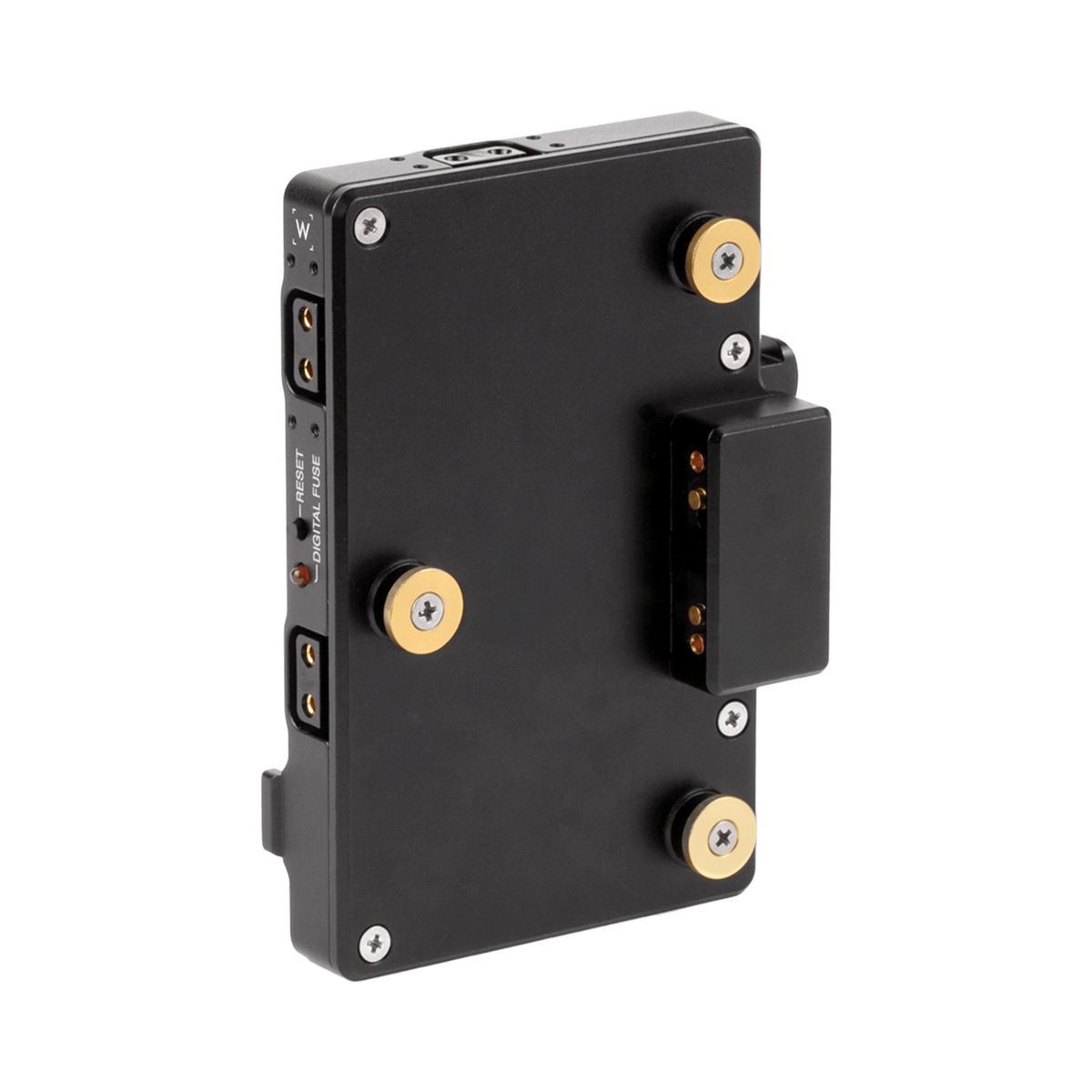Wooden Camera WC Pro Gold Mount Camera Side to V-Mount Battery Side Adapter (3x D-Tap and Digital Fuse)