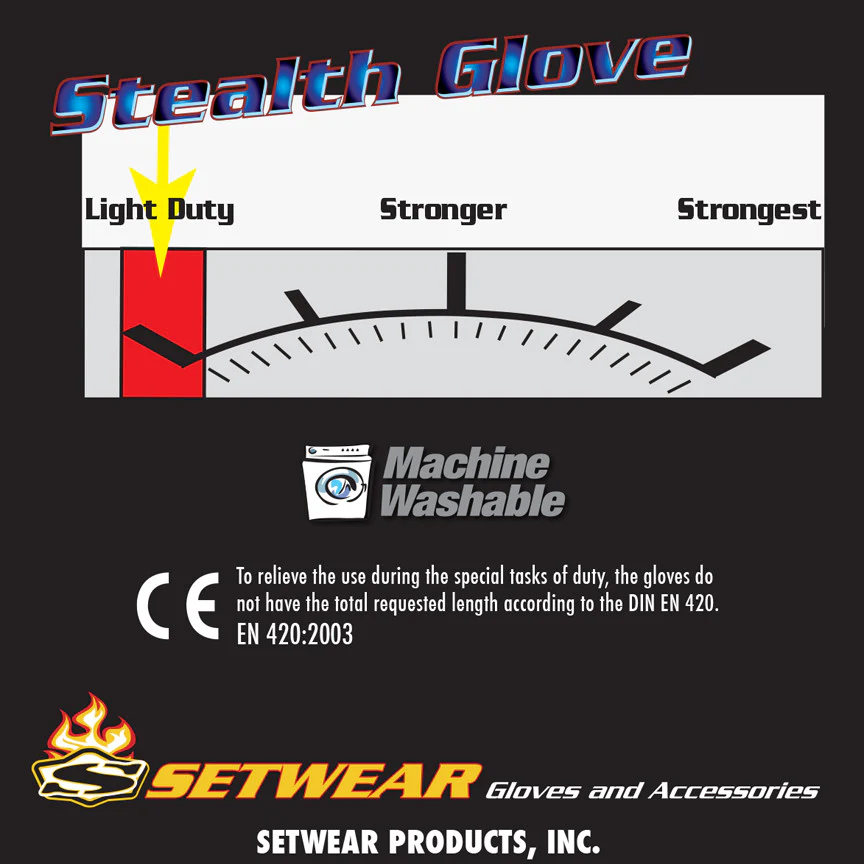 Setwear Stealth Glove in black, hook and loop closure detail