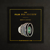 35mm Lens Enamel Pin on backing card