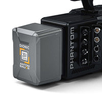 26V Gold Mount Plus Flex 4K with battery on camera