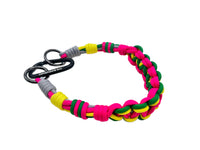 Close up of the woven paracord and clasp