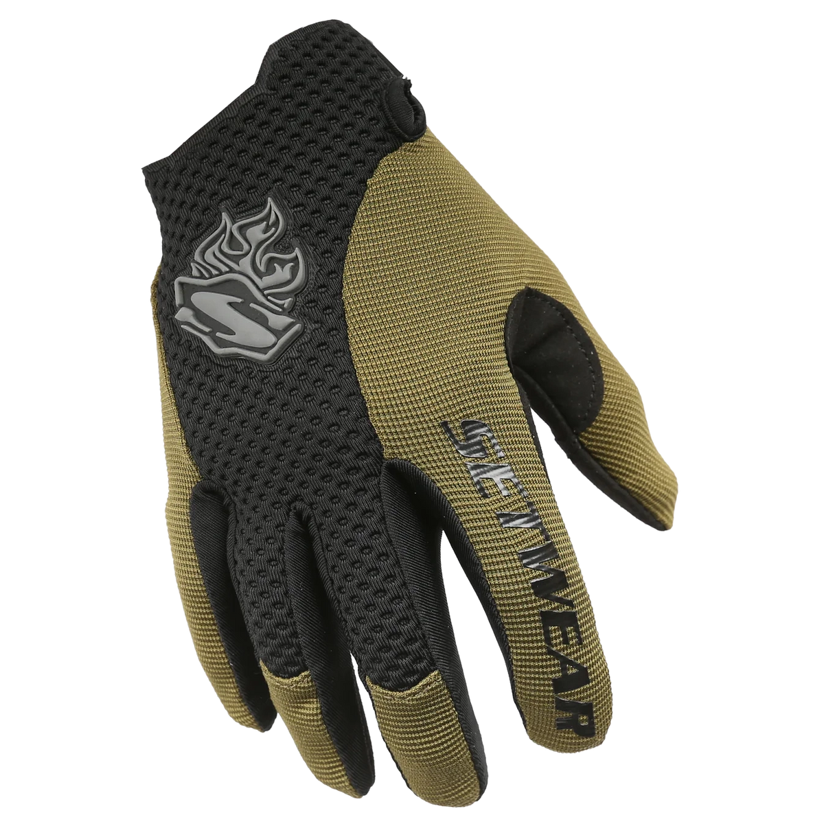 Setwear V.2 Stealth Glove in OD Green, padded neoprene top with synthetic palm
