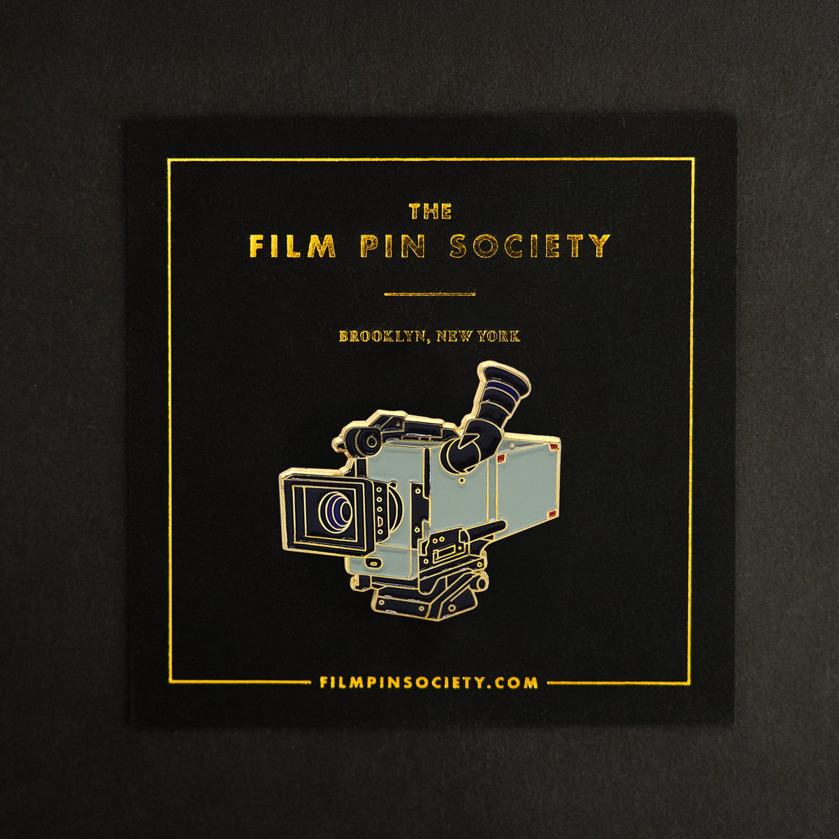 70MM Camera Enamel Pin on backing card
