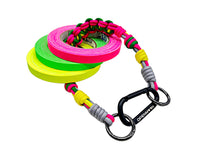 Woven lanyard colourways side by side
