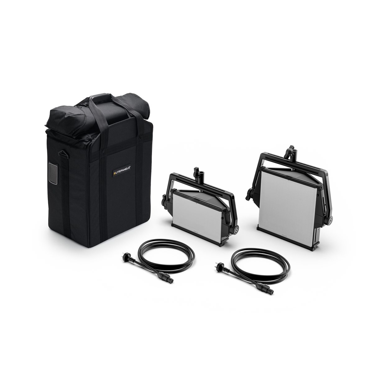 Litepanels Astra IP 1x1 and Half Duo light carry case kit contents, 936-2412
