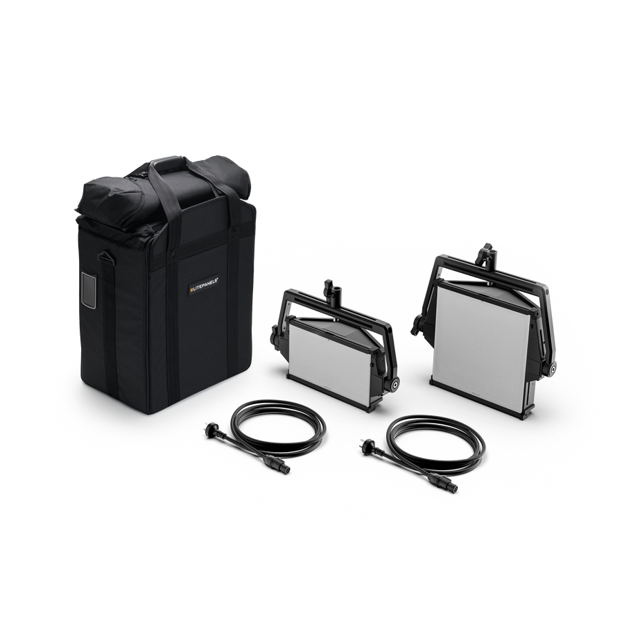 Litepanels Astra IP 1x1 and Half Duo light carry case kit contents, 936-2412