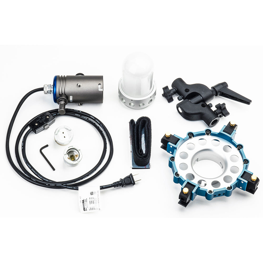 Chimera TRIOLET 2-PIN      (INCLUDES MOGUL SOCKET, MEDIUM BASE REDUCER, 2-PIN ADAPTER, PROTECTIVE GLASS DOME AND QUICK RELEASE RING)