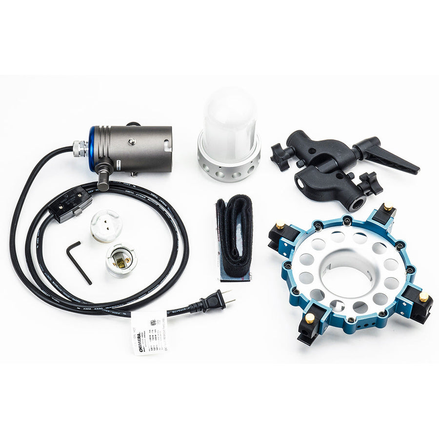Chimera TRIOLET 2-PIN      (INCLUDES MOGUL SOCKET, MEDIUM BASE REDUCER, 2-PIN ADAPTER, PROTECTIVE GLASS DOME AND QUICK RELEASE RING)