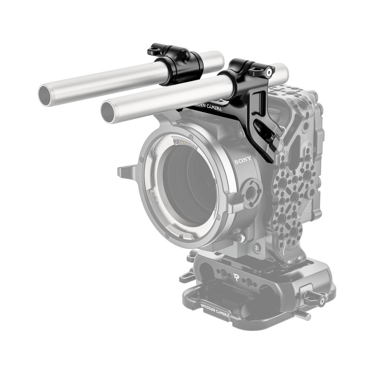 Wooden Camera Cage Mount Top Dual Rod Clamp for Sony Rialto Mini