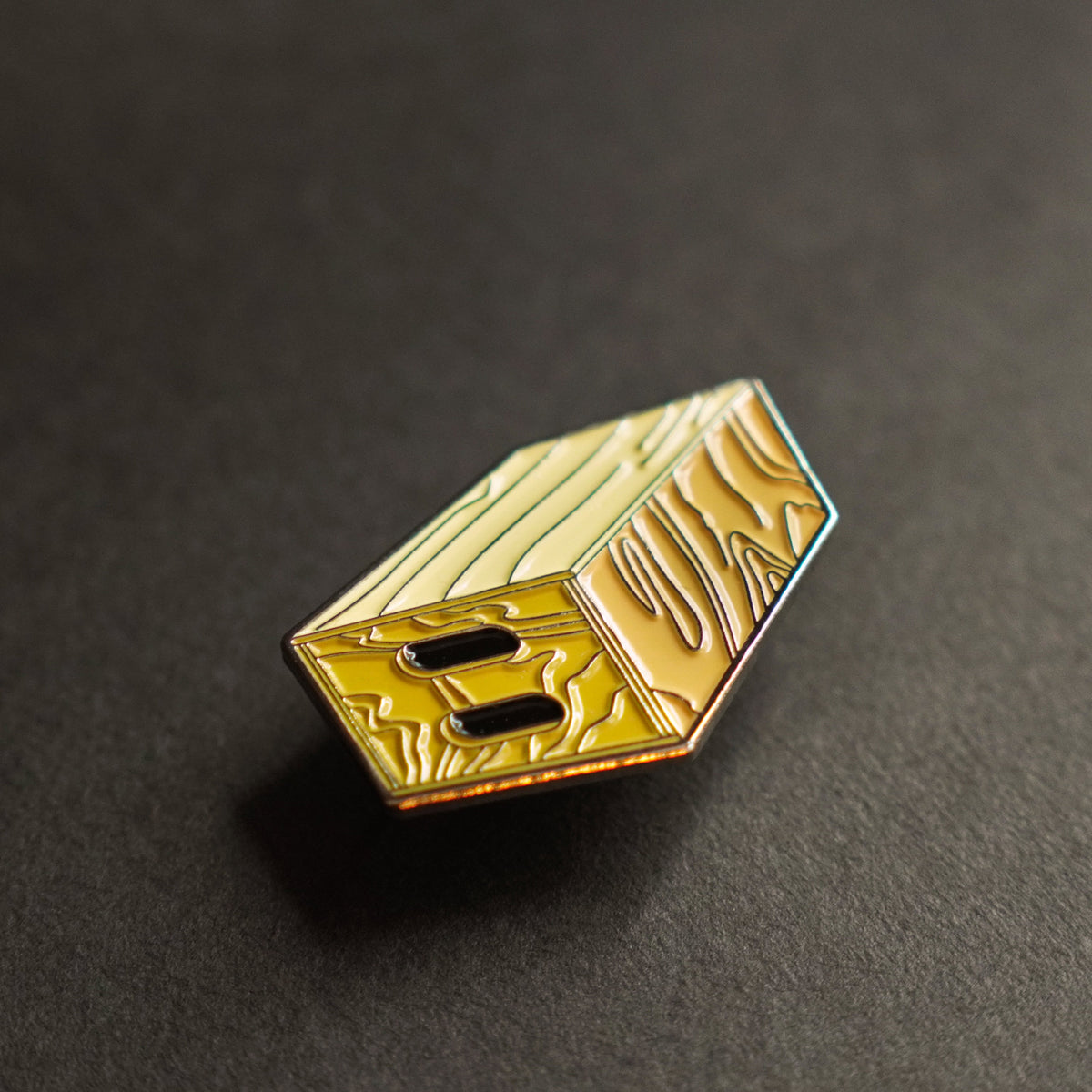 Apple Box Enamel Pin side