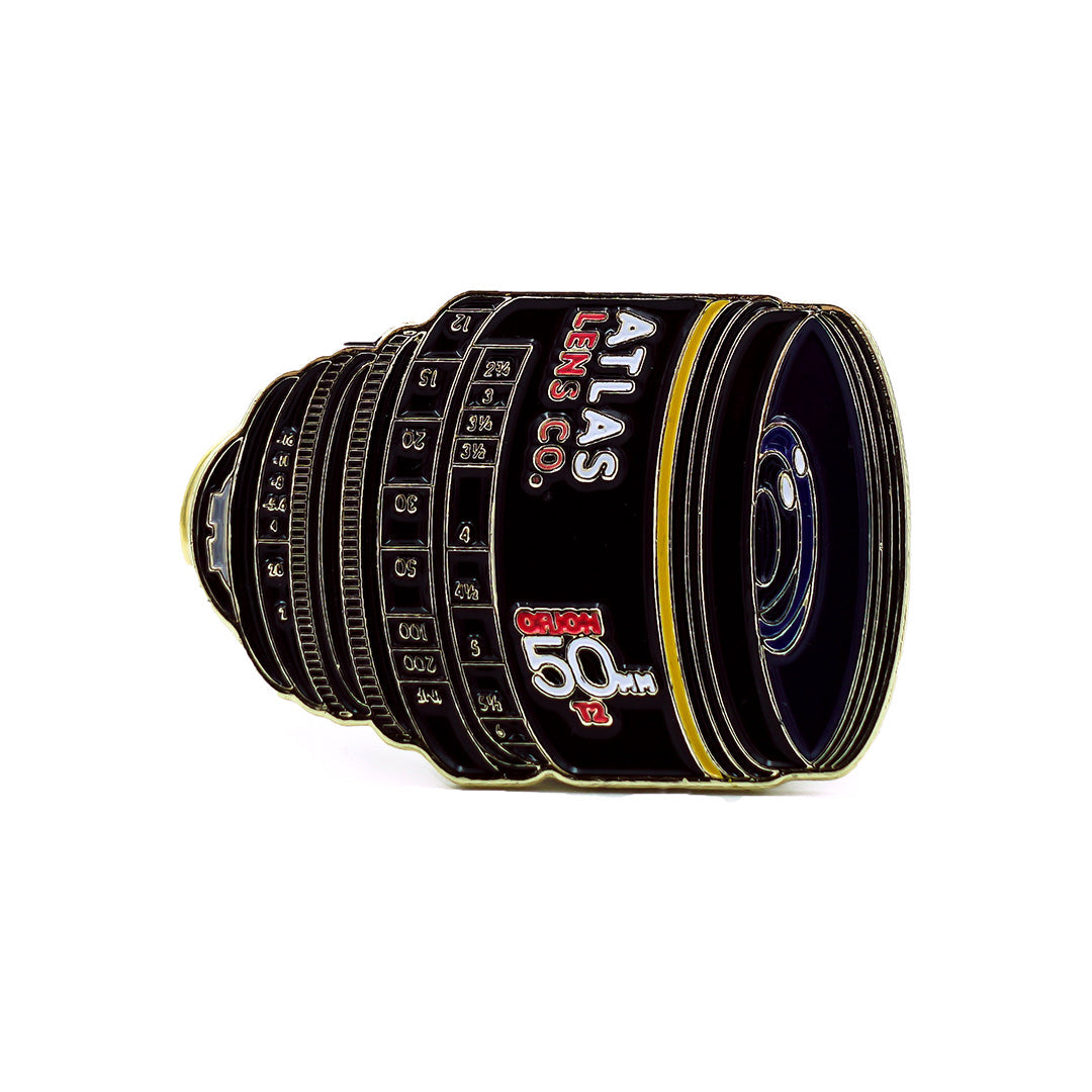 Film Pin Society 50mm Atlas Anamorphic Lens Enamel Pin