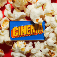 Cinema Enamel Pin worn