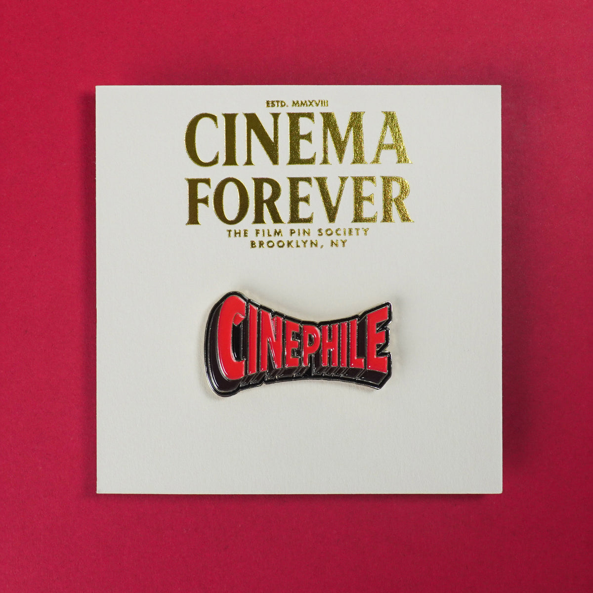 Cinephile Enamel Pin front