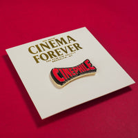 Cinephile Enamel Pin on backing card