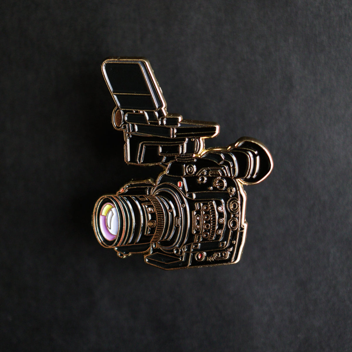 Doc Camera Enamel Pin detail