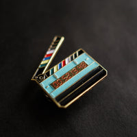 Timecode Slate Enamel Pin detail