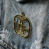 Camera Stabilizer Enamel Pin worn