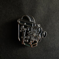 16mm Film Camera Enamel Pin detail