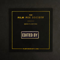 Edited By Credit Enamel Pin on backing card