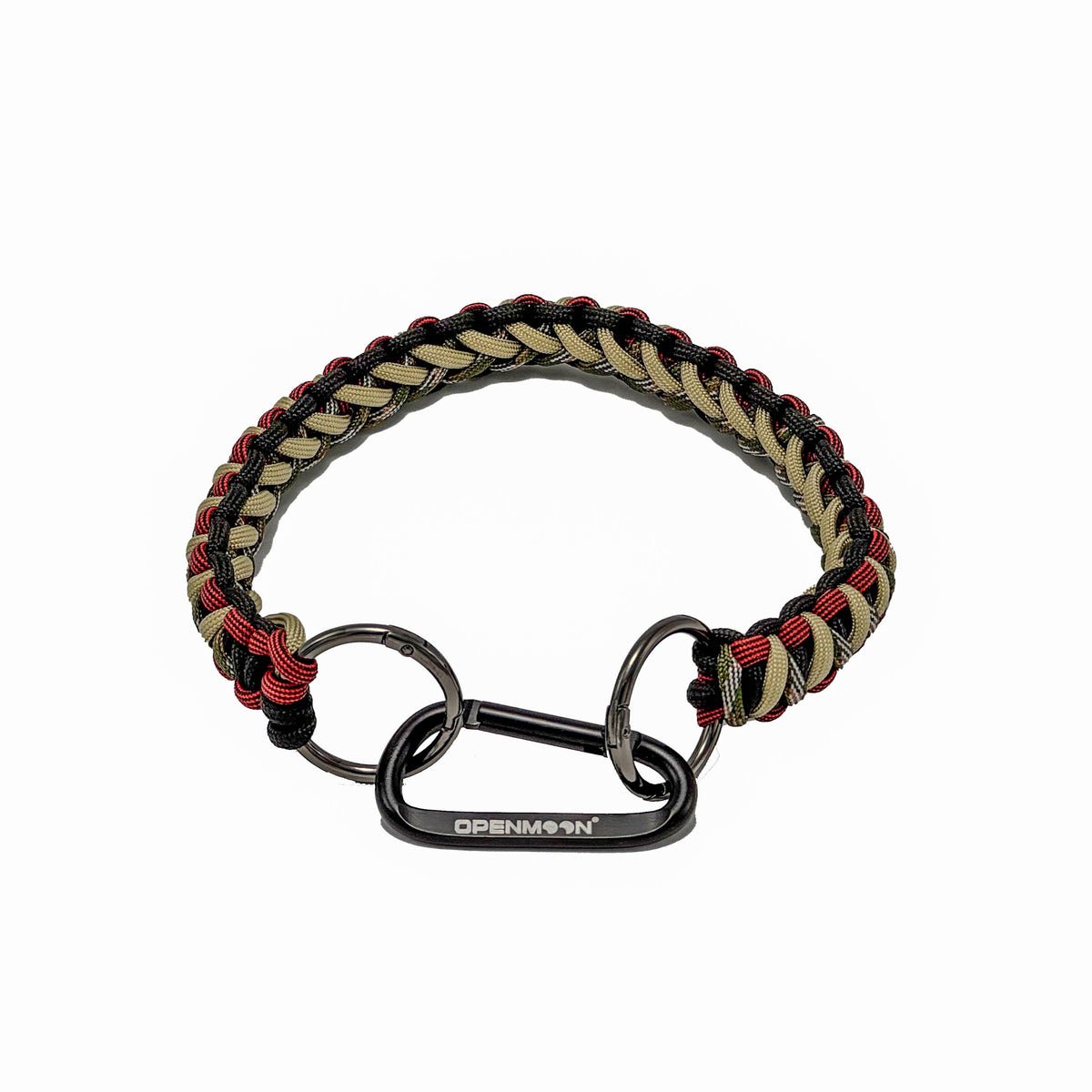 OpenMoon heavy duty woven lanyard in Red and Black Camo
