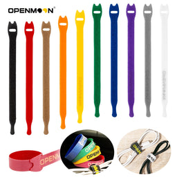 OpenMoon nylon hook-and-loop cable ties in assorted colours