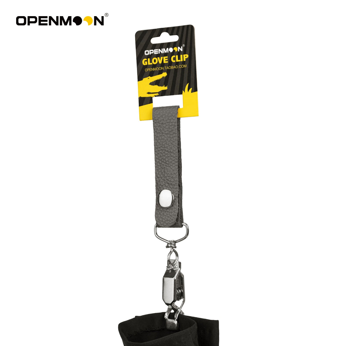 OpenMoon leather glove clip in grey