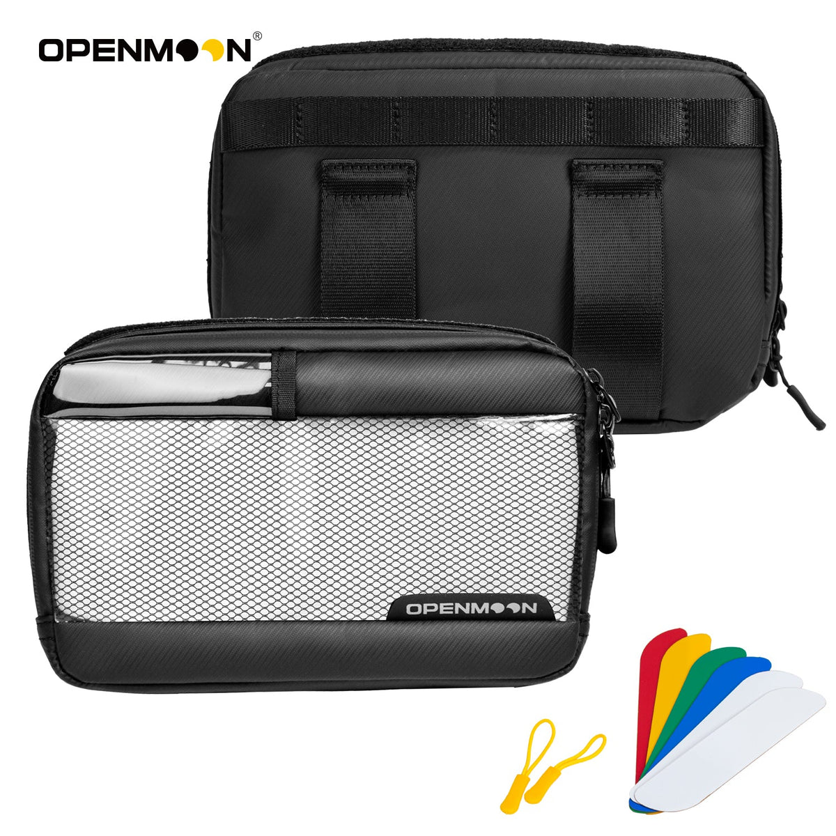 OpenMoon translucent storage pouch showing the zip closure