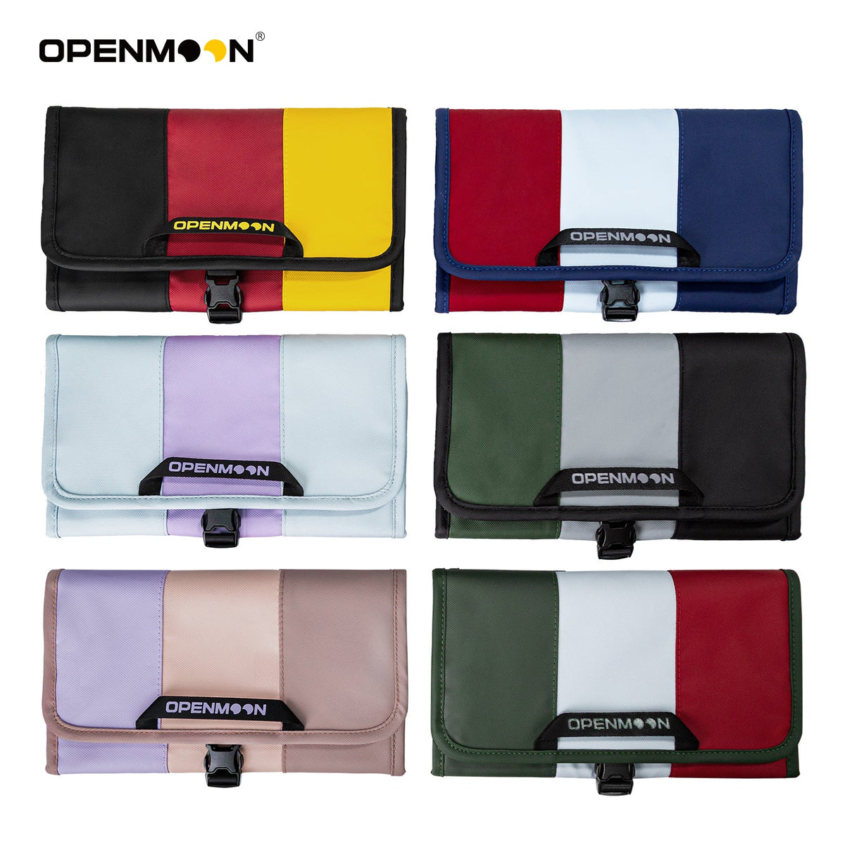 OpenMoon folding storage bag opened flat showing three panels