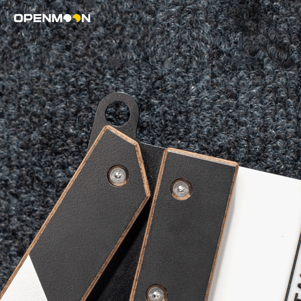 OpenMoon walnut film clapperboard slate detail