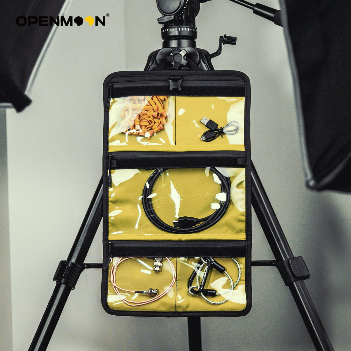 OpenMoon folding storage bag packed with cables and tools