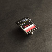 Memory Card Enamel Pin side