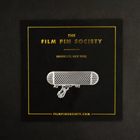 Microphone Enamel Pin on backing card