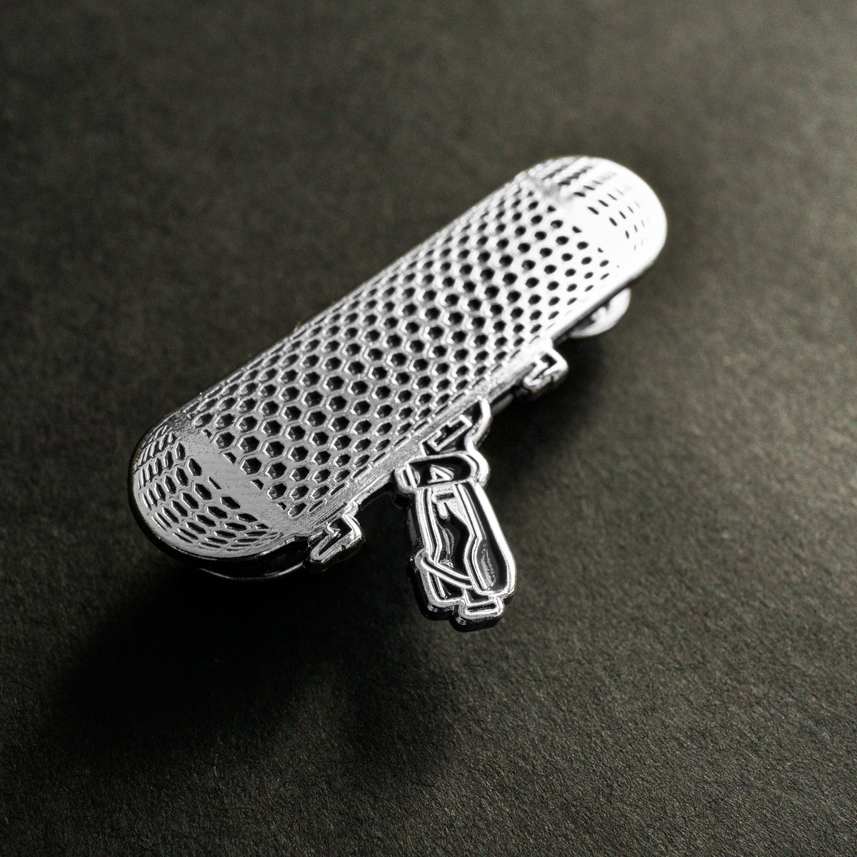 Microphone Enamel Pin side