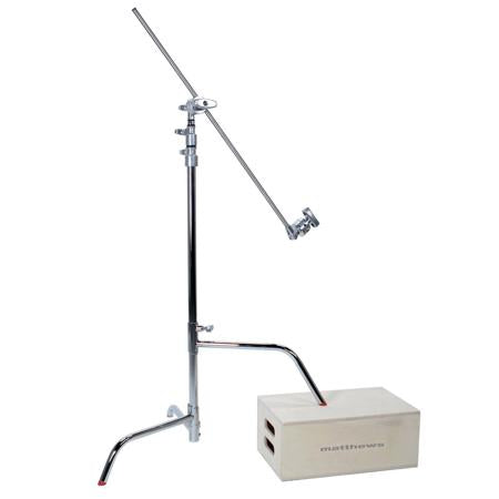 Matthews 40" Hollywood Pro C-Stand w/ Low Profile Sliding Leg, Grip Head & Arm (Chrome)
