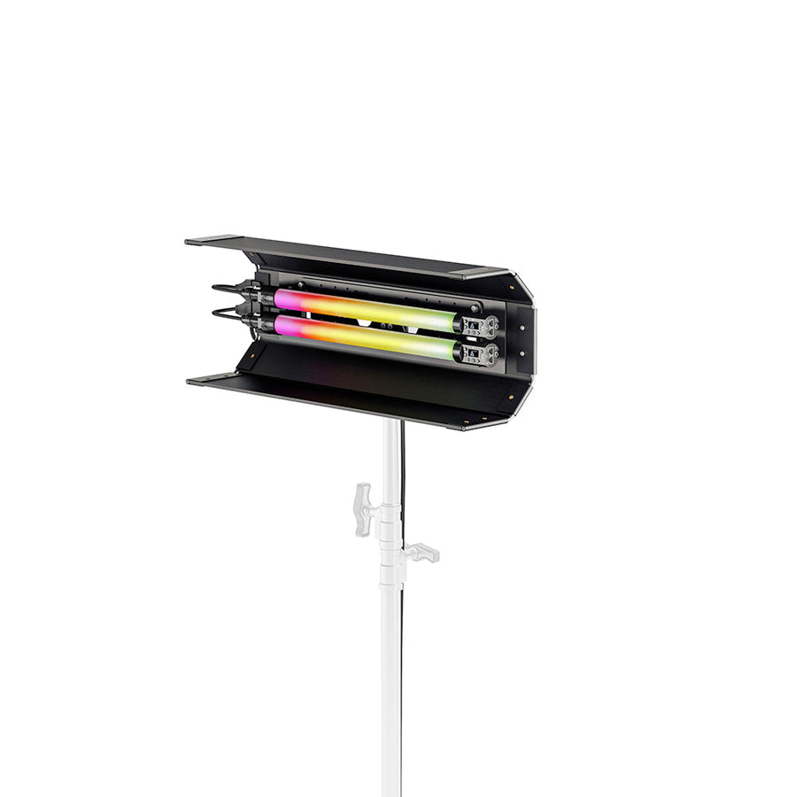 Quasar Science 2' 2-Bank Shell c/w Ossium plate & 2x 2' Rainbow 2 (US Power Cable)