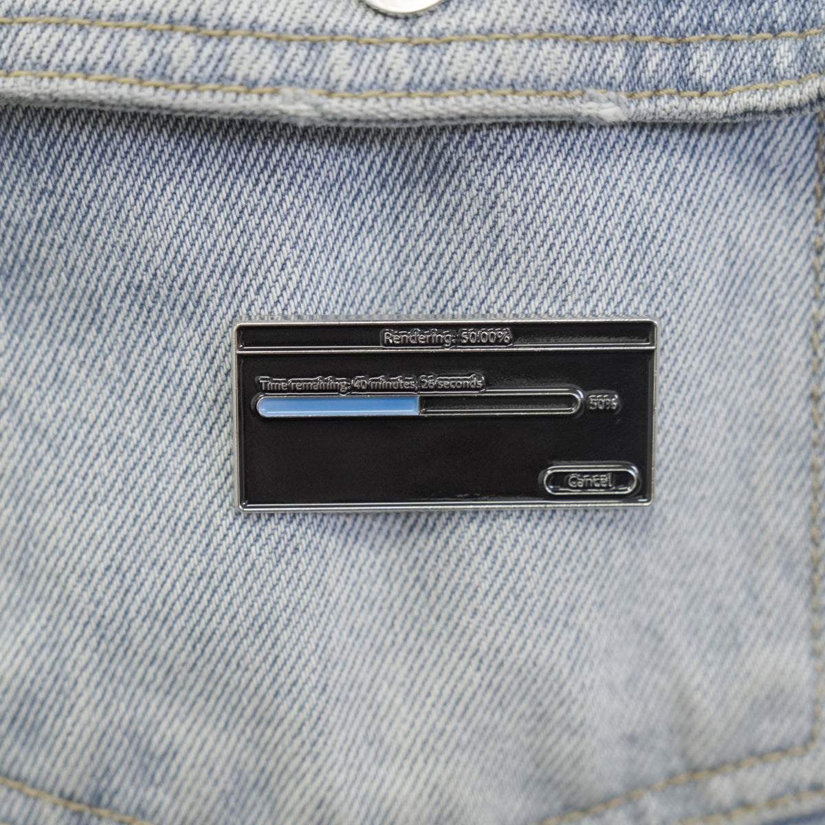 Render Bar Enamel Pin on a jacket
