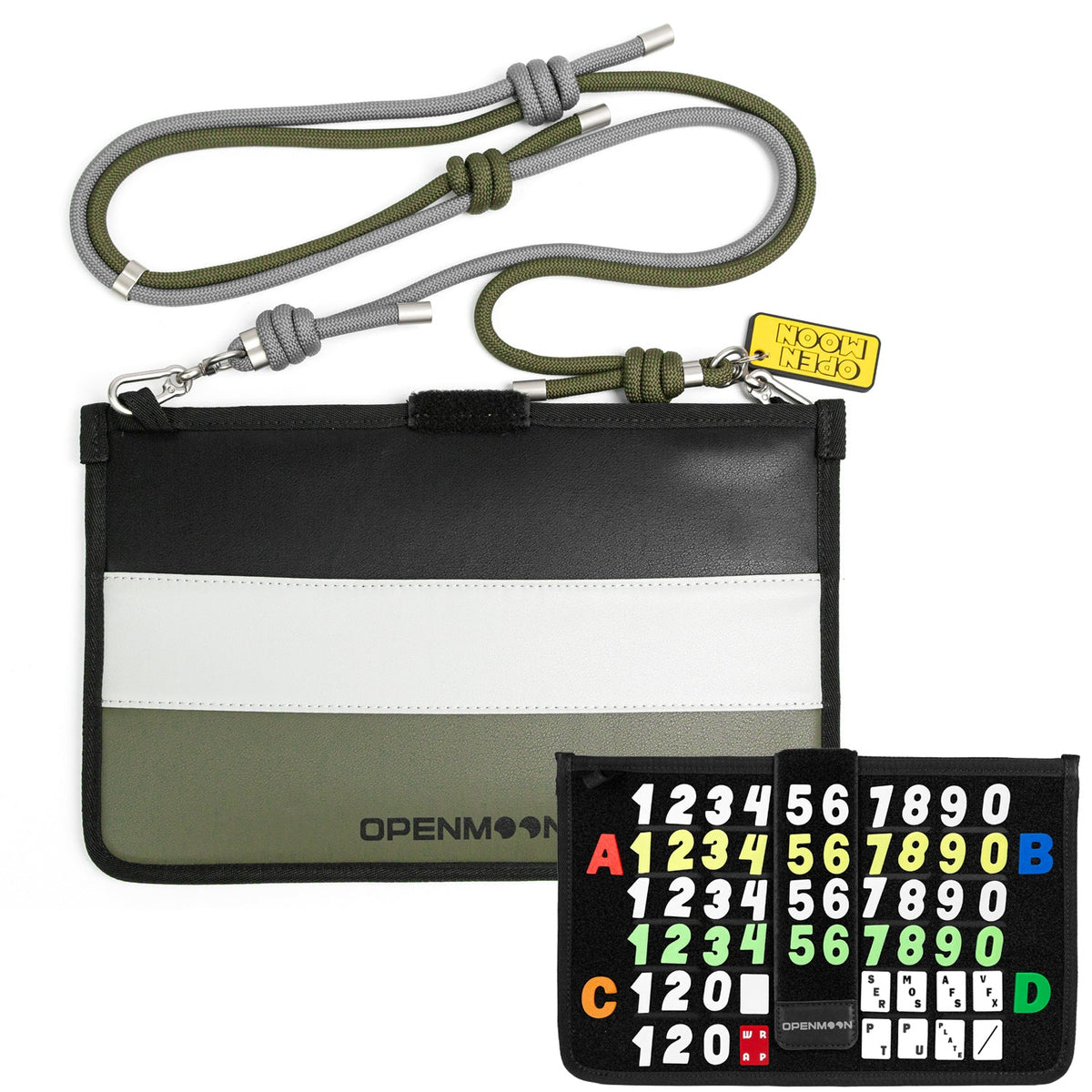 OpenMoon clapperboard storage pouch in Black and Green (OSPT01)