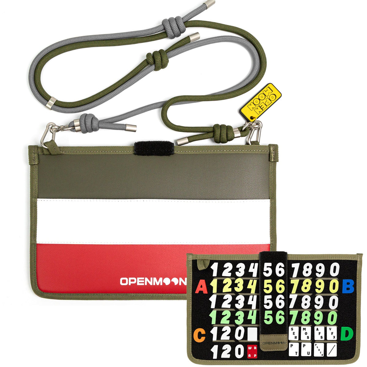 OpenMoon clapperboard storage pouch in Green and Red (OSPT02)