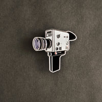 Super 8 Camera Enamel Pin front