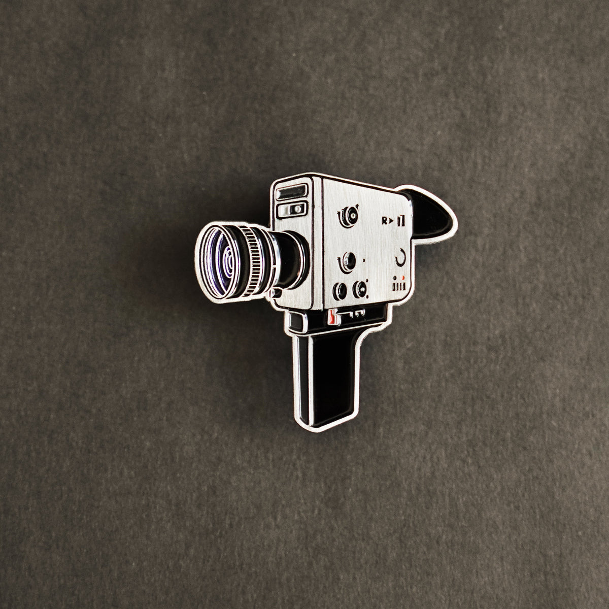 Super 8 Camera Enamel Pin front