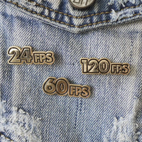 Frame Rate Pin Set on a jacket