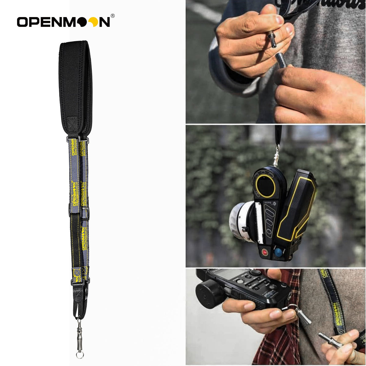Shoulder strap carabiner and screw fitting