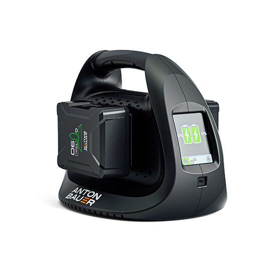 Performance Dual Gold Mount Charger - batteries mounted